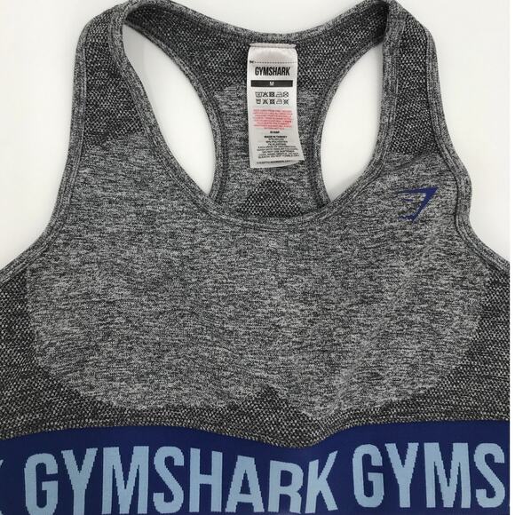 Gymshark Flex Sports Bra M Racerback Gray Blue - Picture 2 of 5